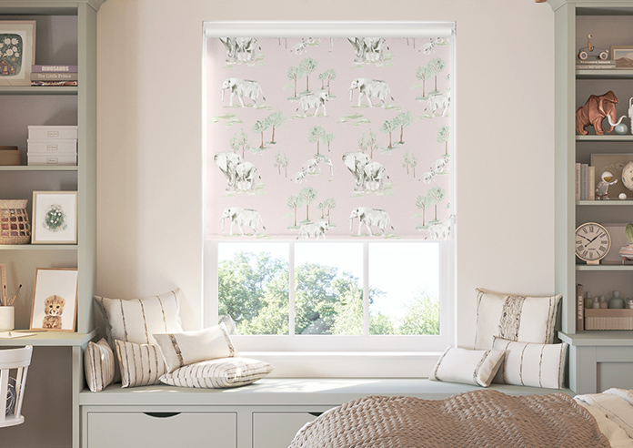 Elephant Herd, Paw Pink - Twist&Fit Roller Blind - Image 3